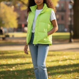 a new day Lime Green Puffer Vest